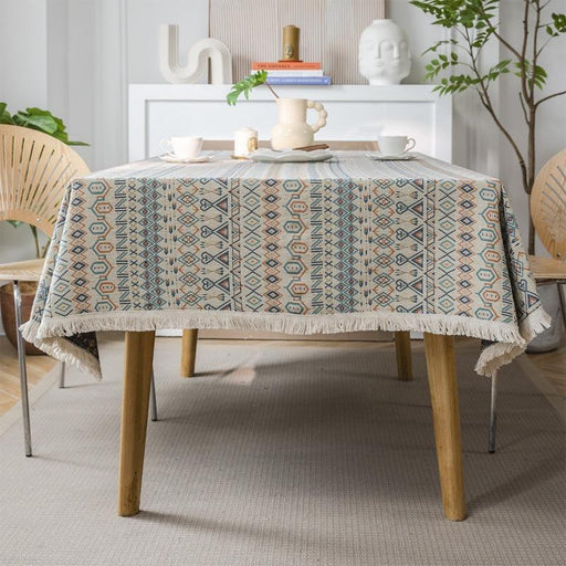 geometric jacquard bohemian tablecloth - MRSLM