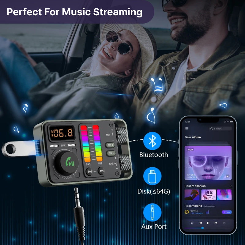 Bluetooth 5.3 car FM transmitter, view 6 - MRSLM