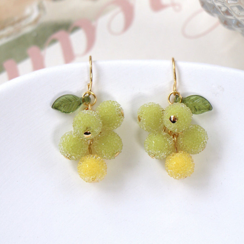 frosted grape fruit earrings, view 5 - MRSLM