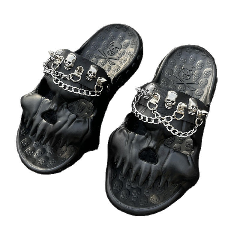 men's thick sole skull slippers, view 2 - MRSLM