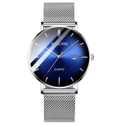 ultra-thin blue dial quartz watch, view 12 - MRSLM