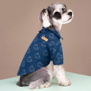 denim dog coat jacket with d-ring, view 6 - MRSLM