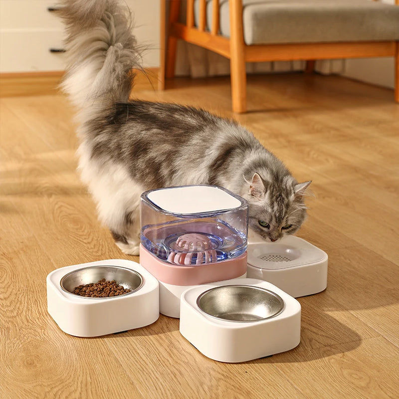 large capacity dog bowl with water dispenser, view 6 - MRSLM