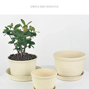 Round indoor plant pot with tray, view 10 - MRSLM