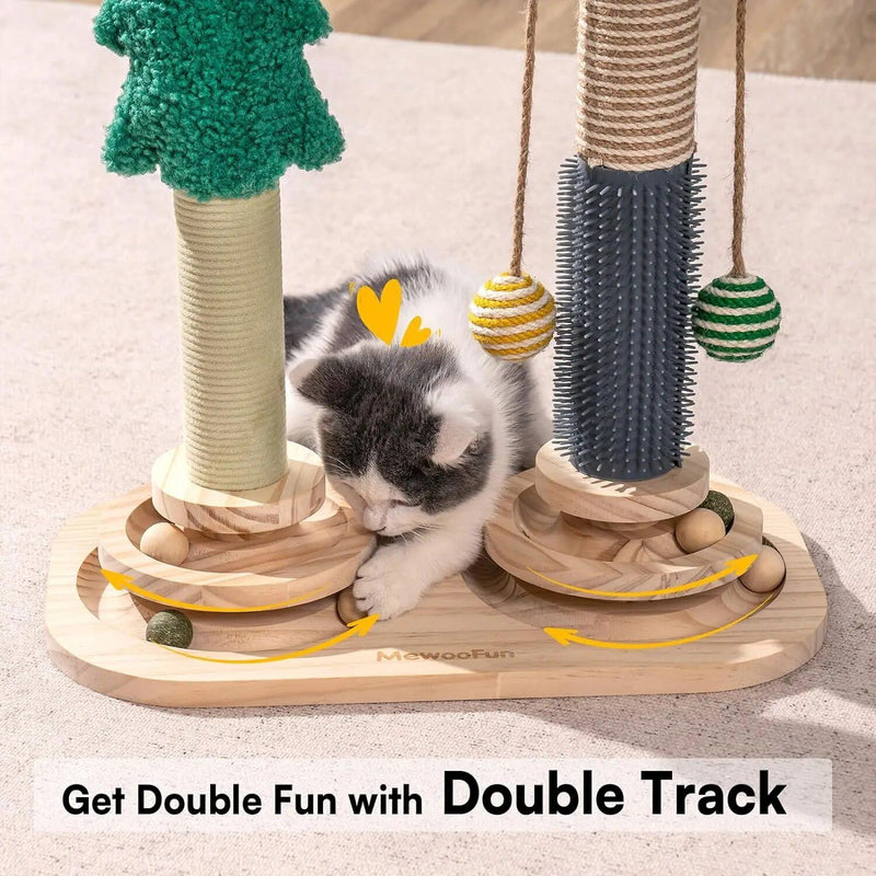 cat scratch post with 3-tier track, view 6 - MRSLM