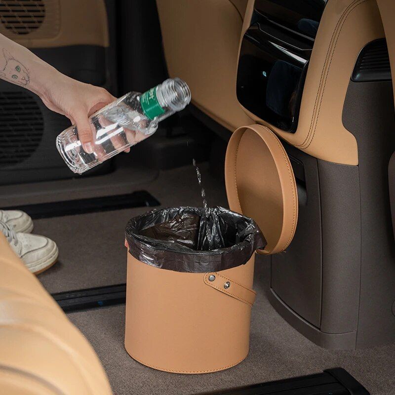 PU leather car trash can, view 6 - MRSLM