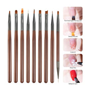 9-piece UV gel nail art brush set, view 8 - MRSLM