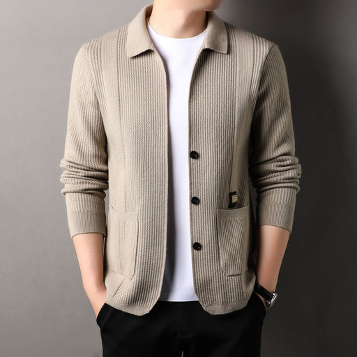 men's knitted cardigan sweater coat - MRSLM