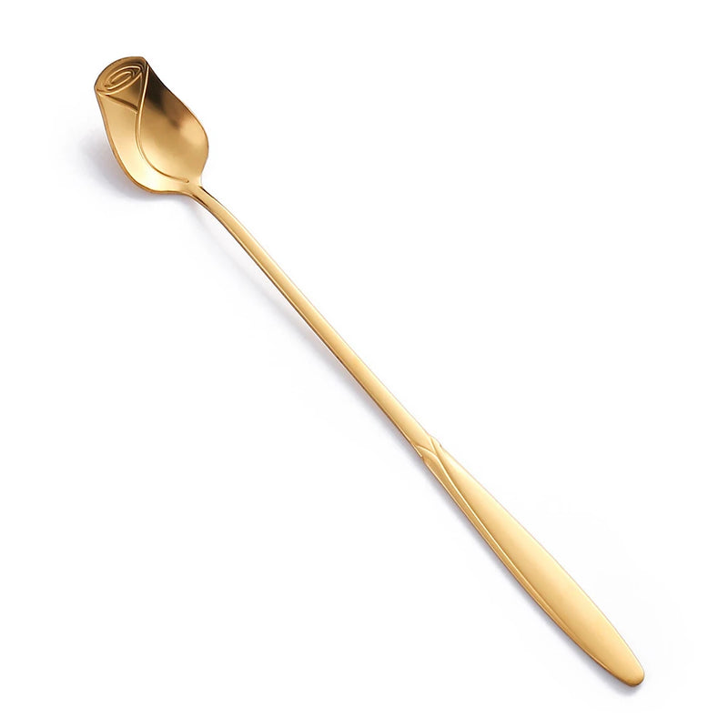 stainless steel rose spoon, view 3 - MRSLM