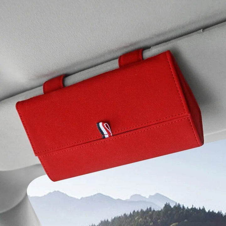 Luxury PU Leather Car Visor Sunglasses Holder