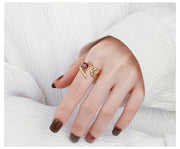 S925 silver red zircon open ring, view 8 - MRSLM