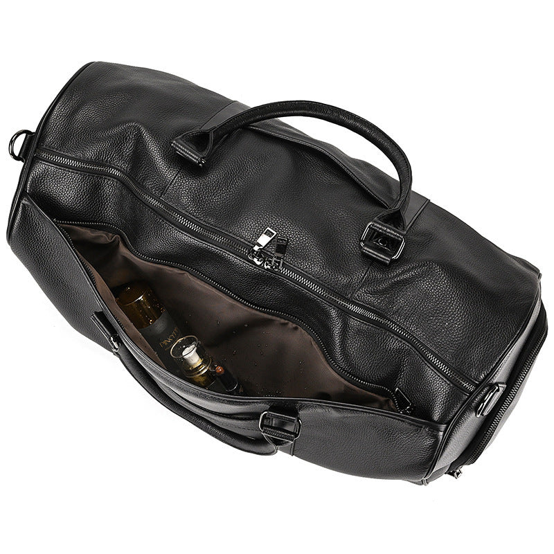 men's genuine leather gym bag, view 16 - MRSLM