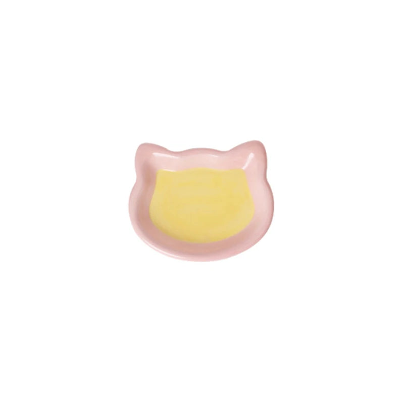 hand-painted ceramic cat food bowl, view 22 - MRSLM