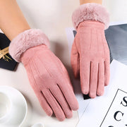 women's fur winter driving gloves touch screen, view 2 - MRSLM