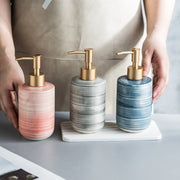 nordic-style ceramic soap dispenser set, view 5 - MRSLM