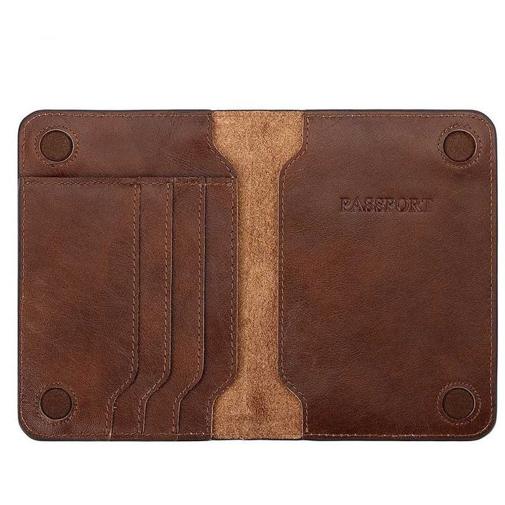 Genuine Leather Passport Holder RFID Blocking Wallet Travel Essentials