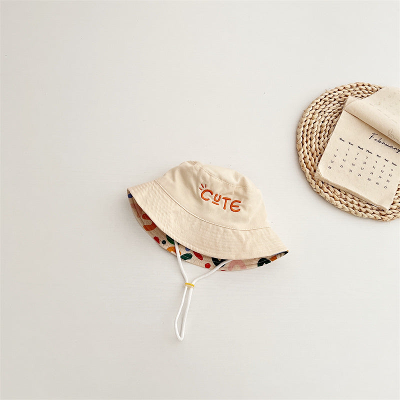 embroidered letter baby bucket hat, view 2 - MRSLM
