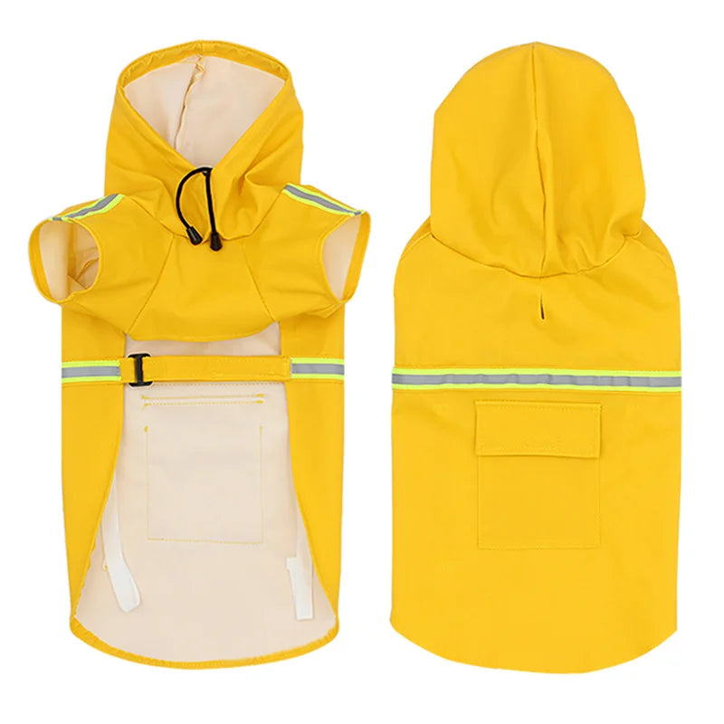 waterproof hooded dog raincoat, view 4 - MRSLM