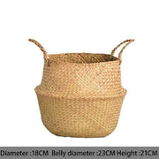 Wicker seagrass planter and storage basket, view 2 - MRSLM
