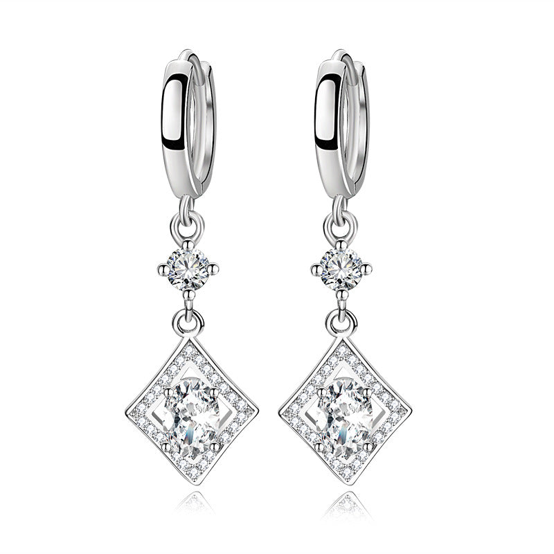 sterling silver oval stone earrings, view 5 - MRSLM