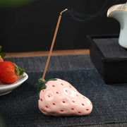 porcelain strawberry incense holder, view 2 - MRSLM
