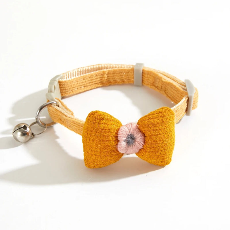 checkered pet collar with butterfly knot, view 7 - MRSLM