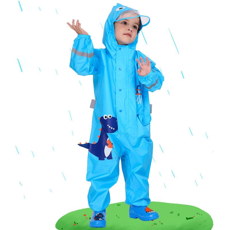 kids' dinosaur waterproof rain jumpsuit, view 6 - MRSLM