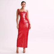sling backless maxi dress, view 5 - MRSLM