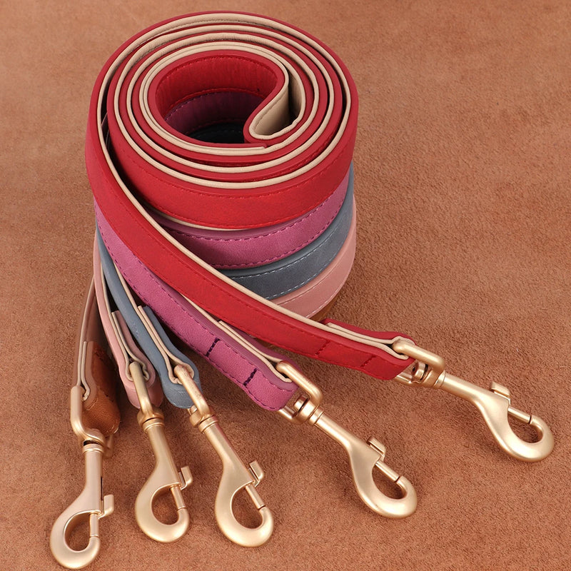 soft padded pu leather dog leash, view 7 - MRSLM