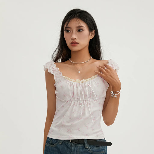 lace patchwork crop top - MRSLM