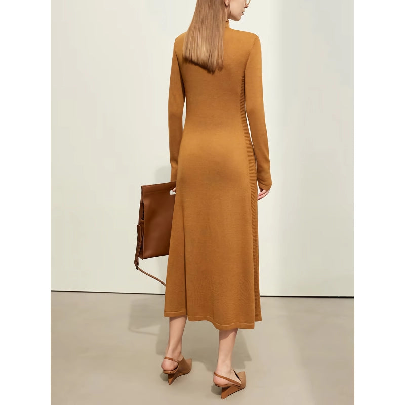 slim A-line knitted dress, view 4 - MRSLM