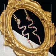 zircon snake earrings, view 5 - MRSLM