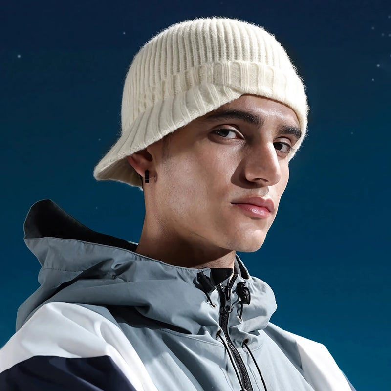 warm knit duckbill cap with visor, view 9 - MRSLM