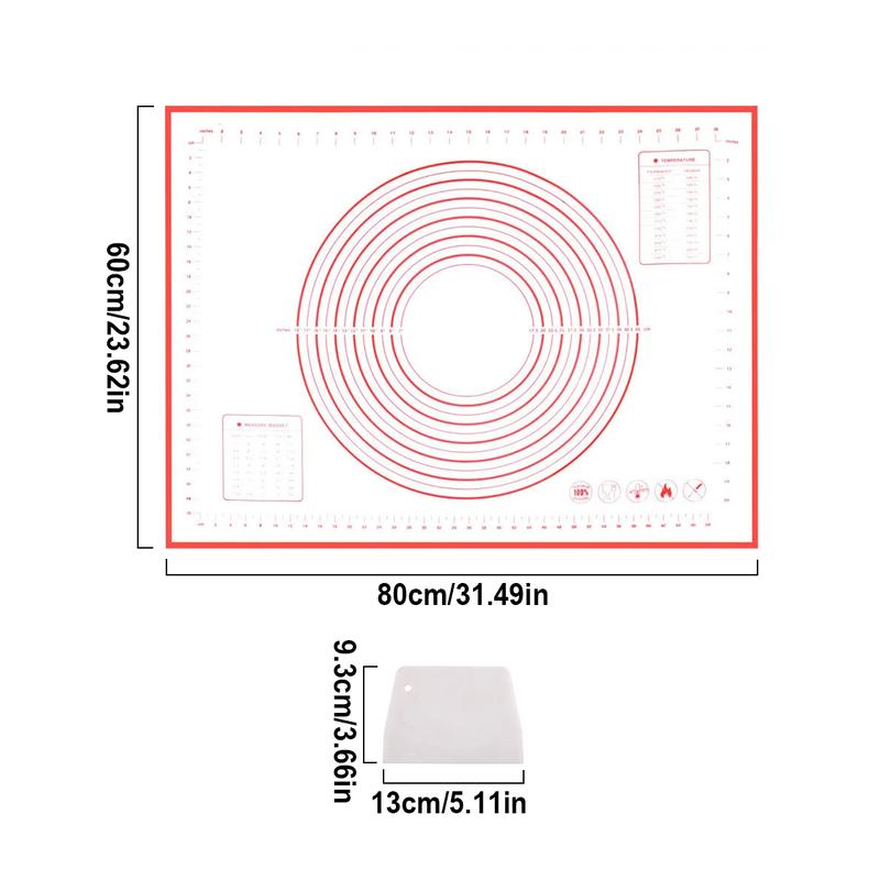 silicone baking mat with dough scraper, view 7 - MRSLM