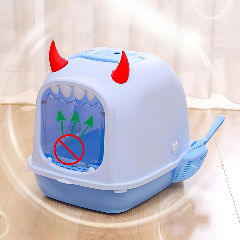 clamshell cat litter box, view 7 - MRSLM