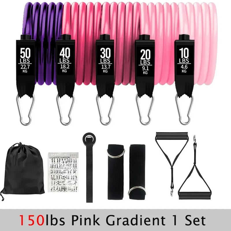 home gym resistance band set, view 6 - MRSLM