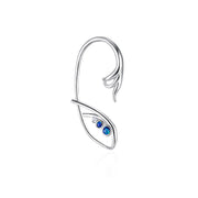 original design blue floral earrings, view 4 - MRSLM