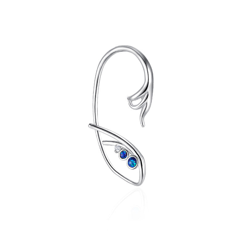 original design blue floral earrings, view 4 - MRSLM