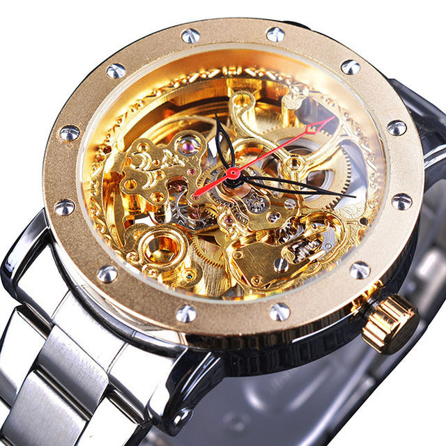 Hollow Out See Through Mechanical Watch Men's Fashion Waterproof Automatic Watch