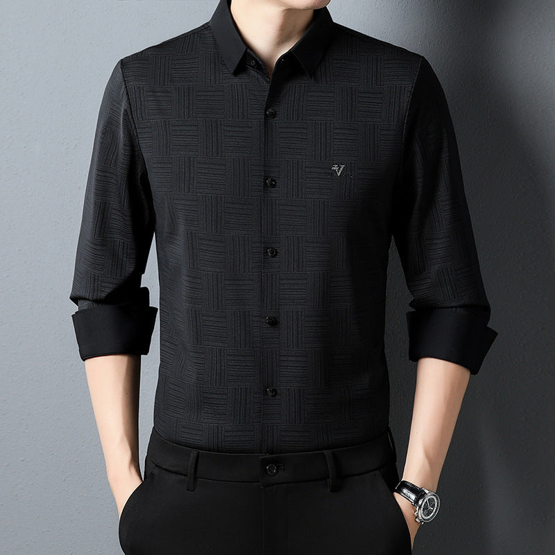 casual long sleeve plaid shirt, view 2 - MRSLM