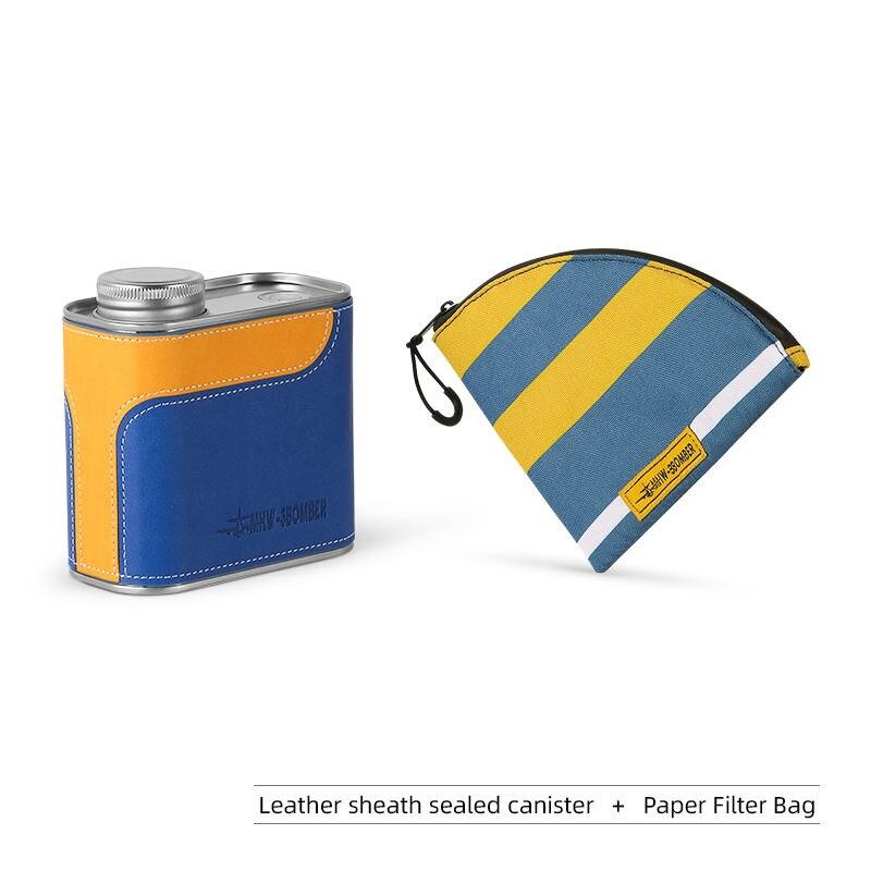 Airtight Metal Coffee &amp; Tea Canister with Portable Filter Paper Storage - Essential Camping Companion