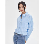 button lapel blouse, view 4 - MRSLM