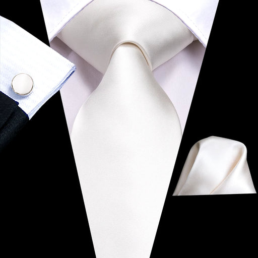 White silk necktie set - MRSLM
