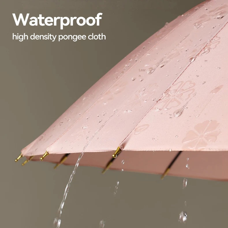 24-rib long handle rain umbrella, view 15 - MRSLM