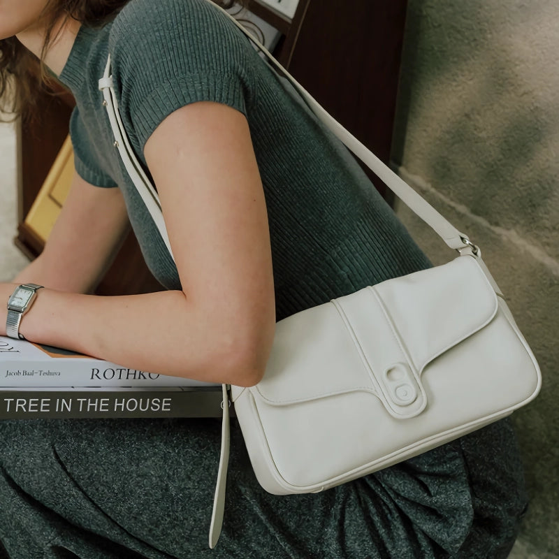 Retro leather shoulder and crossbody bag, view 3 - MRSLM