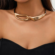 chunky metal choker necklace, view 8 - MRSLM