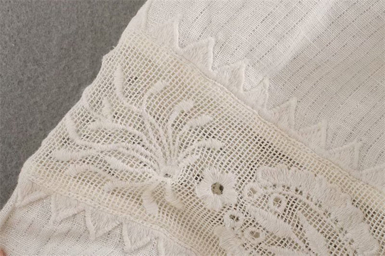 women's lace embroidered bubble sleeve top, view 9 - MRSLM