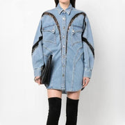 lace-detail denim jacket - MRSLM