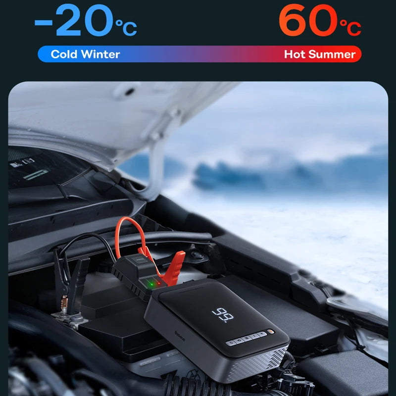 3-in-1 car jump starter and air compressor, view 5 - MRSLM