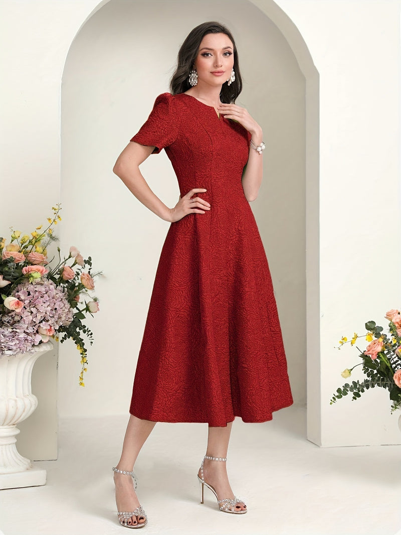 solid color short sleeve dress, view 7 - MRSLM